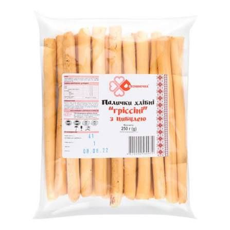 Палички хлібні Гріссіні з цибулею Десняночка 250г